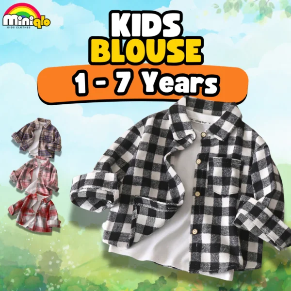 Anak Baju Kemeja Budak Lelaki Perempuan Kids Boy Long Sleeve T Shirt Kanak-Kanak Toddler Tops 1 - 7 Years